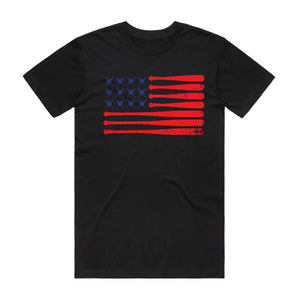 Red White & Baseball Tee - Black